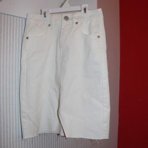 White jean skirt